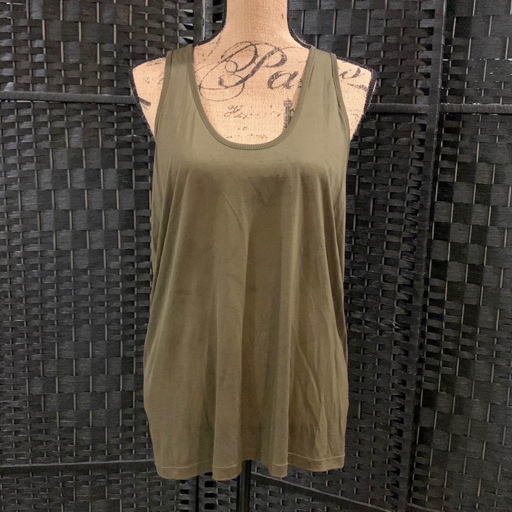 French connection green tank top, size medium
